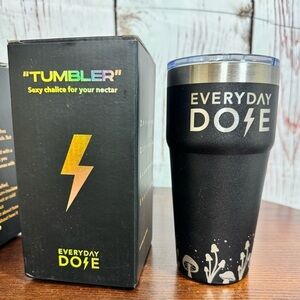 Everyday Dose 16 oz double walled stainless steel vacuum insulated Black Tumbler